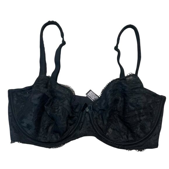 Victoria's Secret Black Lace Unlined Demi Bra size 34DDD - Picture 1 of 6
